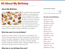 Tablet Screenshot of aboutmybirthday.com